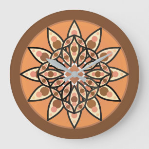 Relógio Grande Teste padrão da mandala no chocolate, no