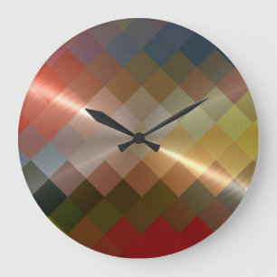 Relógio Grande Teste padrão metálico de Chevron do diamante do