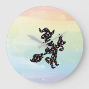 Relógio Grande Testemunha E Gato, Humor De Halloween