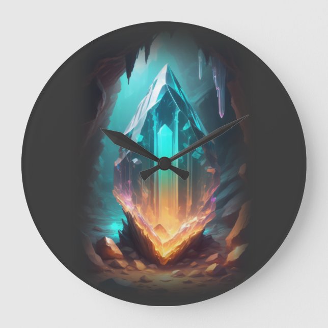 Relógio Grande Teto Laranja De Pedra 3D Brilhante (Frente)