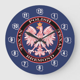 Relógio Grande Texan polonês redondo de Bremond
