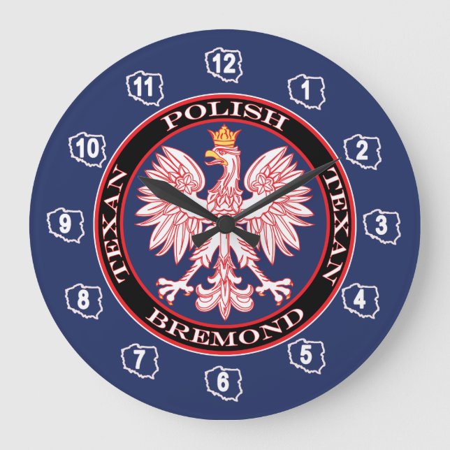Relógio Grande Texan polonês redondo de Bremond (Frente)