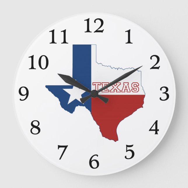 Relógio Grande Texan State Flag Texas Shaple Lone Star Texan Love (Frente)