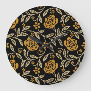 Relógio Grande Têxtil indiano: tradicional sem costura floral.