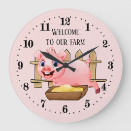 Relógio Grande texto de adição de porca fazenda