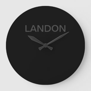 Relógio Grande Texto Editável Moderno Cinzas escuras e pretas