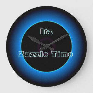 Relógio Grande Texto iluminado "Itz Zazzle Time" >Relógios de par