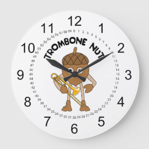 Relógio Grande Texto Nut Trombone