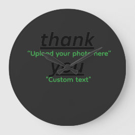 Relógio Grande Texto Personalizado & Envie Sua Foto Personalizada