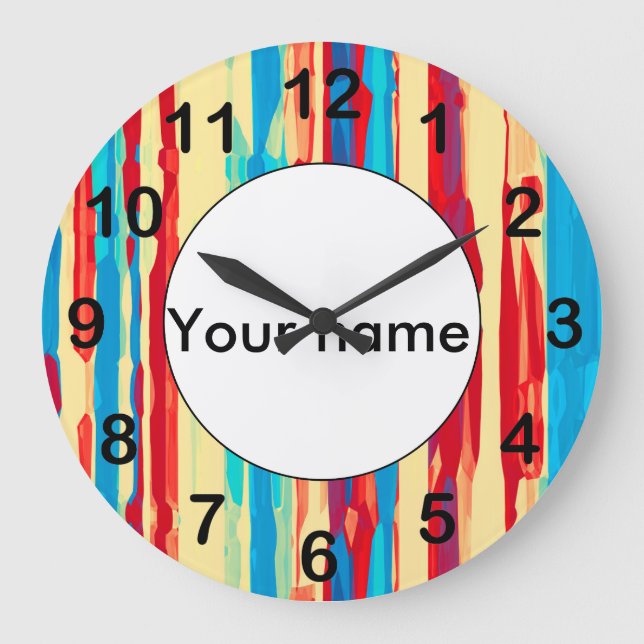 Relógio Grande Textura de aquarelas (Frente)