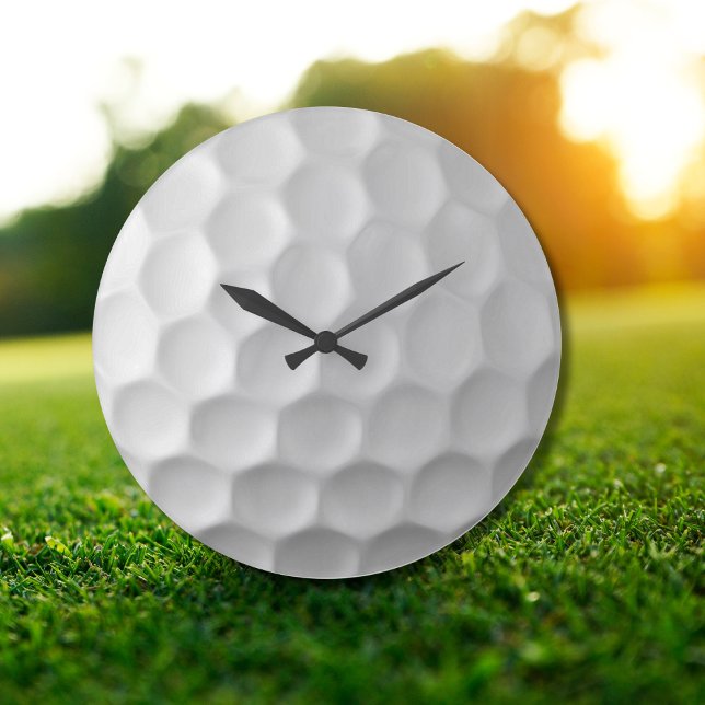 Relógio Grande Textura de Bola de Golfe Branca Com Alvéolos (Criador carregado)