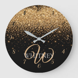 Relógio Grande Textura de Luxo Elegante Brilho Dourado