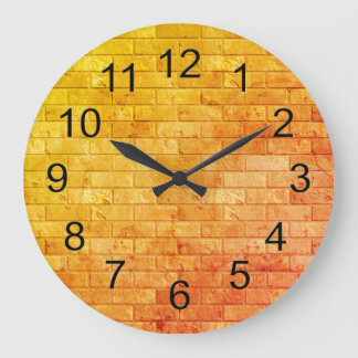 Relógio Grande Textura rústica bonita da parede de tijolo