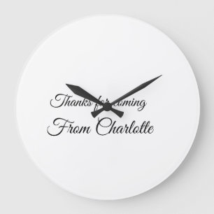 Relógio Grande thanks for coming add name text message 