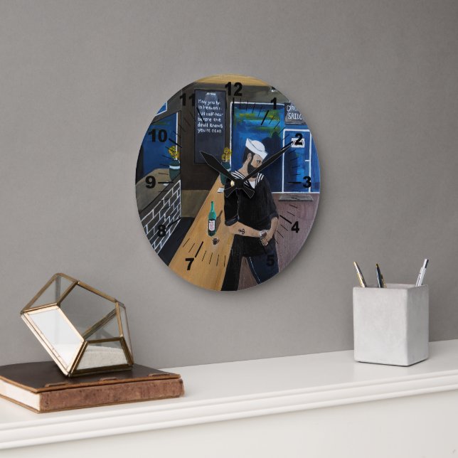 Relógio Grande The Drunken Sailor Painting by Alfred Fox (Escritório)