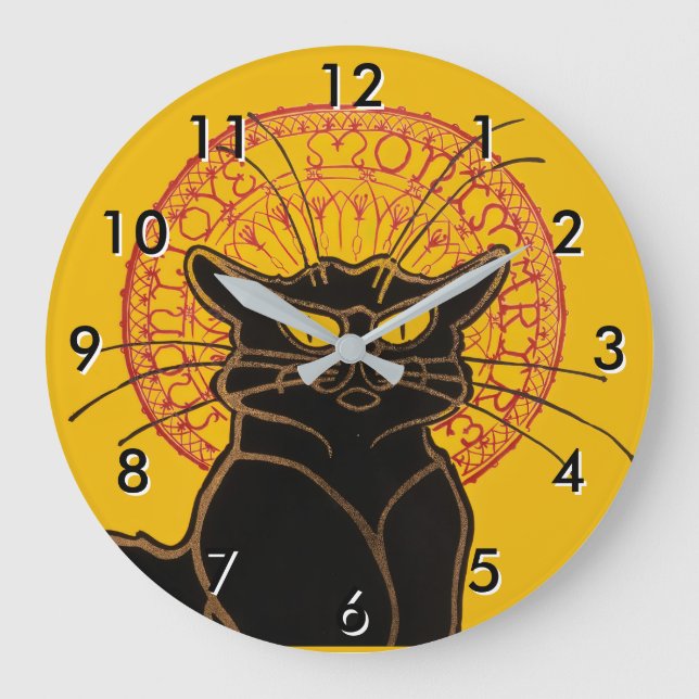 Relógio Grande Theophile Steinlen - Le Chat Noir Vintage (Frente)