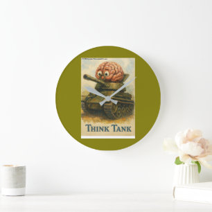 Relógio Grande Think Tank Desenho Animado Caprichoso