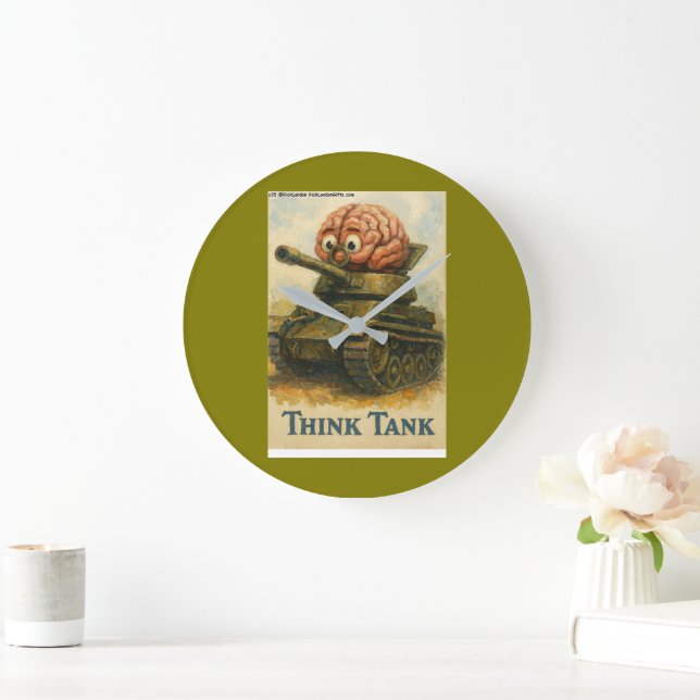 Relógio Grande Think Tank Desenho Animado Caprichoso (Lar)