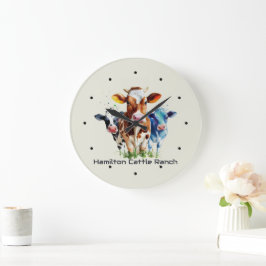 Relógio Grande Three Cows Humorous Personalized 