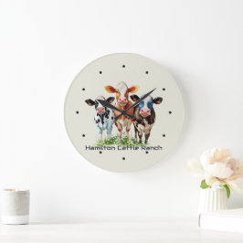 Relógio Grande Three Cows Humorous Personalized 