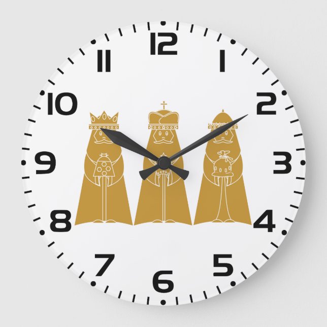 Relógio Grande Three Wise Men Modern Nativity Kings (Frente)