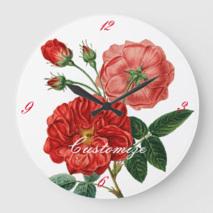Relógio Grande Thunder_Cove da Ilustração de Rosa vermelha de V