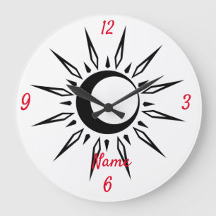 Relógio Grande Thunder_Cove da Lua do Crescente Sol Brilhante