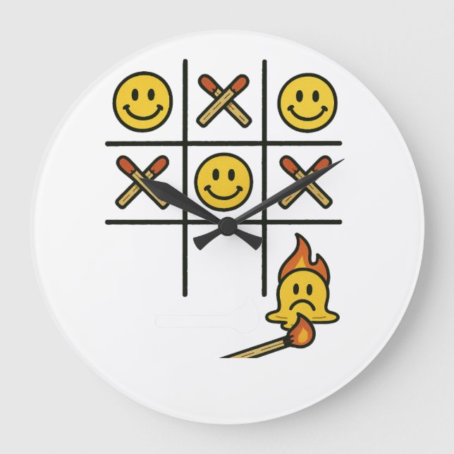 Relógio Grande Tic Tac Toe (Frente)