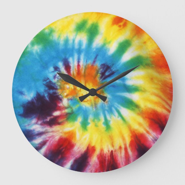 RELÓGIO GRANDE TIE DYE RAINBOW (Frente)