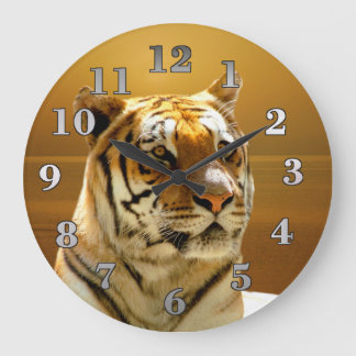 Relógio Grande Tigre dourado