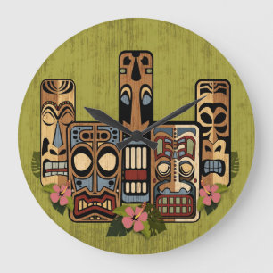 Relógio Grande Tiki Party II Wall Clock