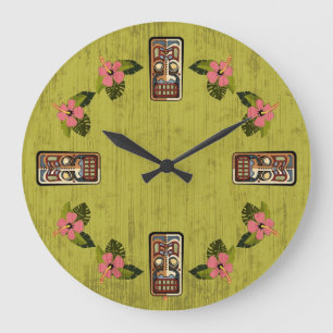 Relógio Grande Tiki Party Wall Clock