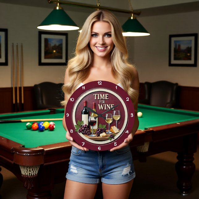 Relógio Grande Time For Wine Bottles Cheese (Criador carregado)