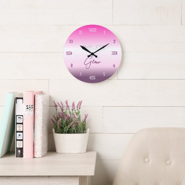Relógio Grande Timeless Glow Gradient Wall Clock (Sala de leitura)