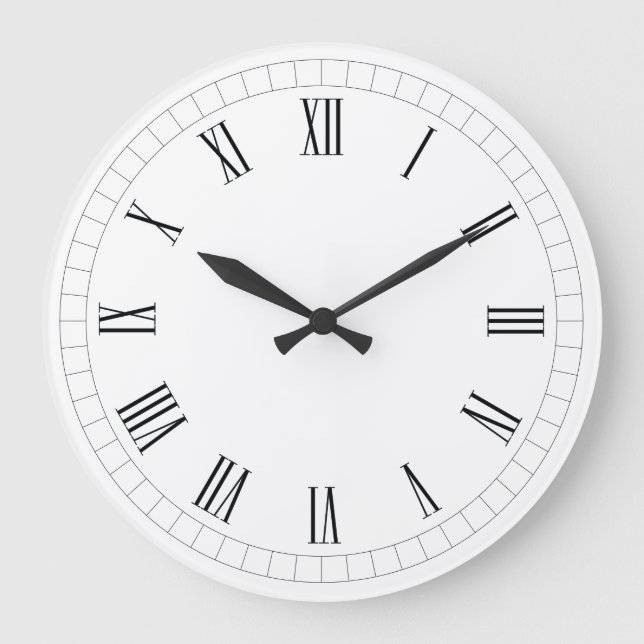 Relógio Grande Timeless Roman Numeral Wall Clock (Frente)