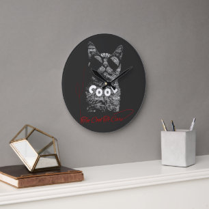 Relógio Grande Tipografia de Gato Muito Descolada Para se Importa