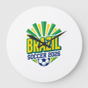 Relógio Grande Típografia de País de Futebol Brasil 2026 Negrito