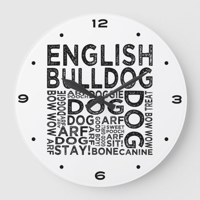 Relógio Grande Tipografia Inglesa do Bulldog (Frente)