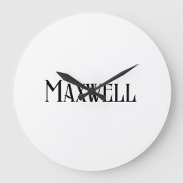 Relógio Grande Tipografia Moderna Nome da Família Negra