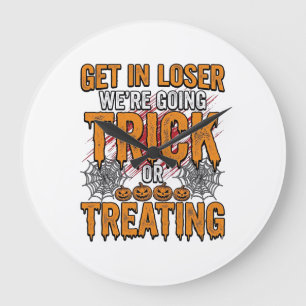 Relógio Grande Tipografia Vintage de Halloween para Truque ou Tra