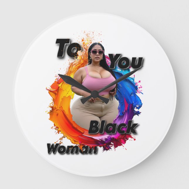 Relógio Grande To You Black Woman (Frente)