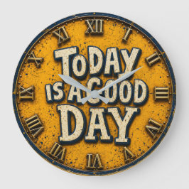 Relógio Grande Today Is a Good Day  Inspirational Positive Quote 