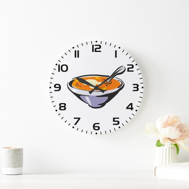 Relógio Grande Tomate Soup Bowl com Spoon (Criador carregado)