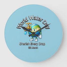 Relógio Grande Tome Cada Gota. Dia Mundial da Água.