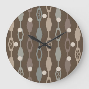 Relógio Grande Tons da Terra das Cadeias Modernas do meio século