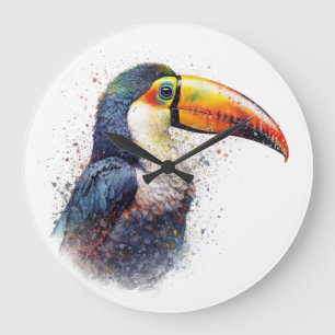 Relógio Grande Toque Colorido no Estilo de Pointilismo