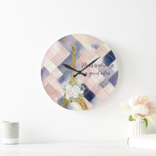 Relógio Grande Torre Eiffel floral Paris é sempre uma boa ideia