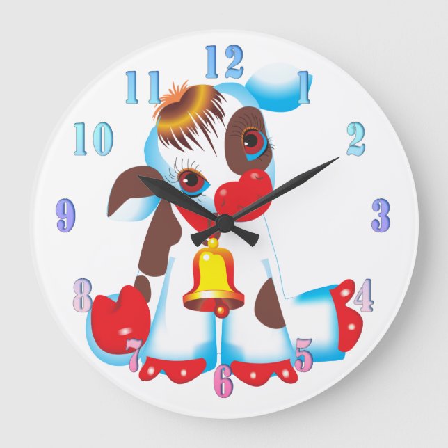 Relógio Grande Toy Cow Wall Clock (Frente)