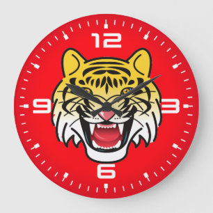 Relógio Grande Trabalho de arte-21876 Tigre Rindo