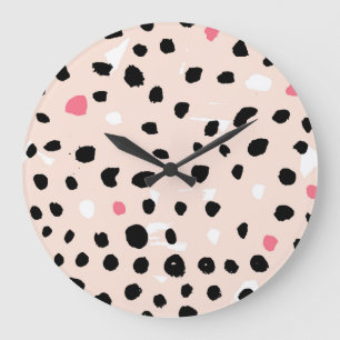 Relógio Grande Traços do Pincel de Tinta: Textura Artística